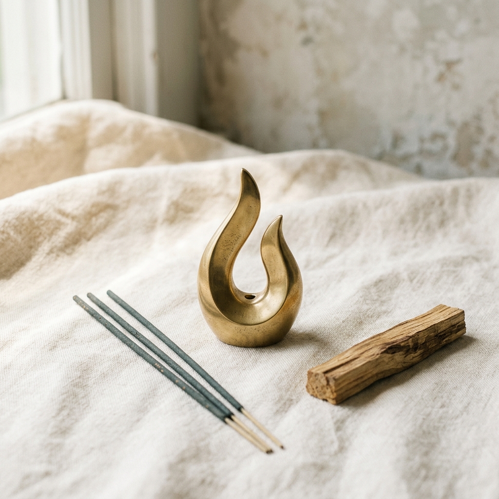 Brass Flame Incense Holder + Ember Sticks