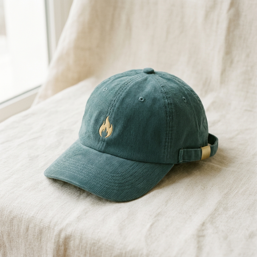 The Flame Corduroy Cap — Teal