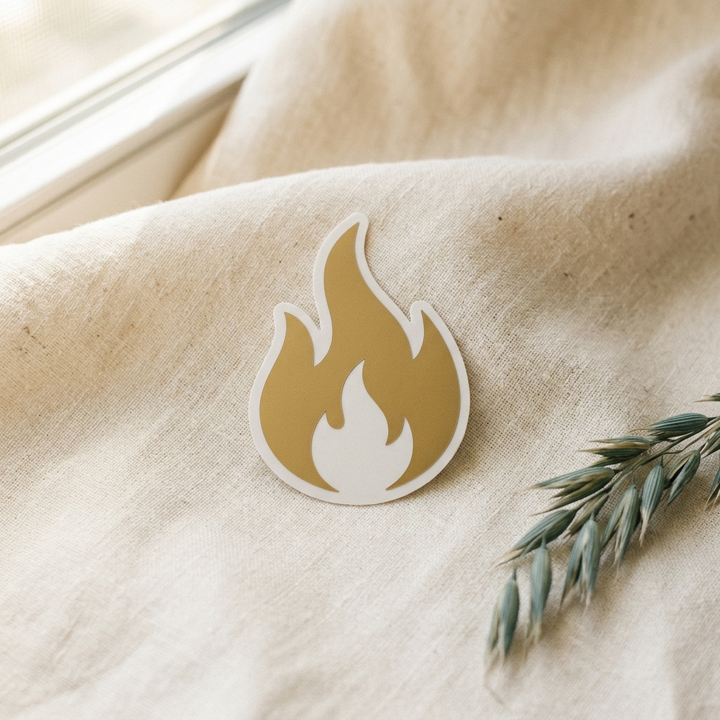 Flame Vinyl Sticker — Single Gold