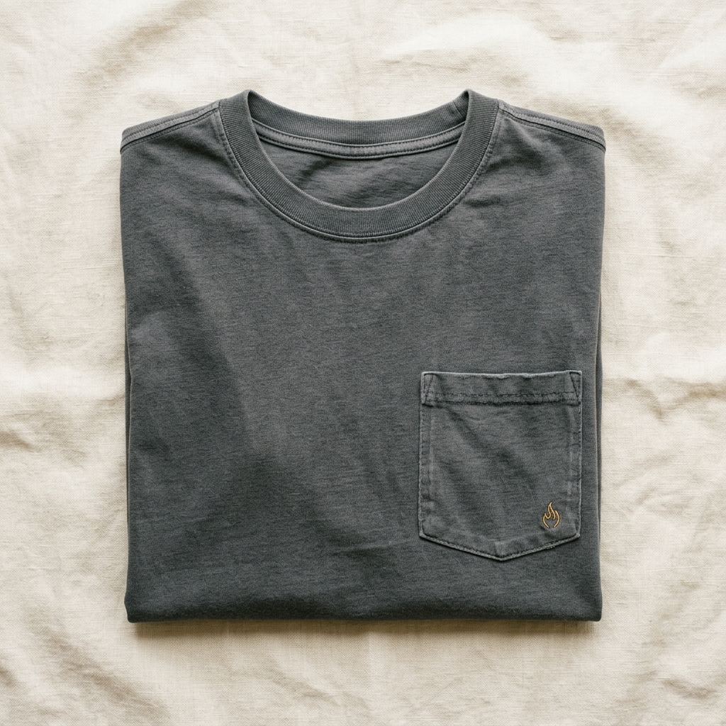 Garment-Dyed Pocket Tee — Smoke