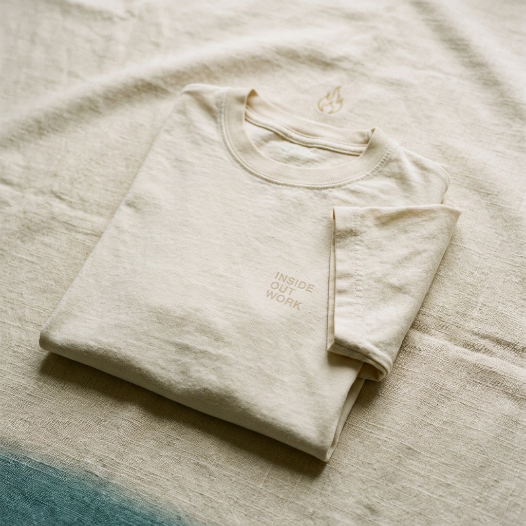 Inside-Out Work Tee — Cream